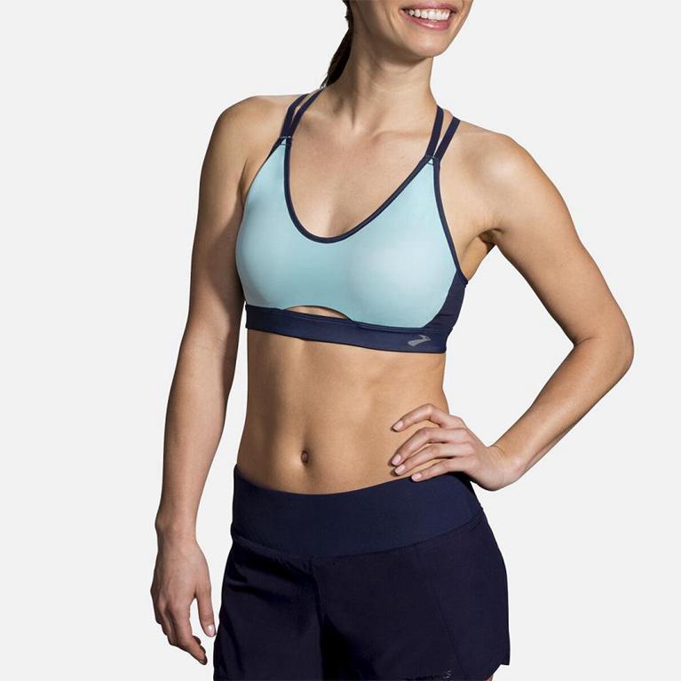 Brooks FASTFORWARD FREE Running Bra Womens Sale - Blue (IEL201794)
